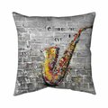 Begin Home Decor 20 x 20 in. Graffiti of A Saxophone-Double Sided Print Indoor Pillow 5541-2020-MU17